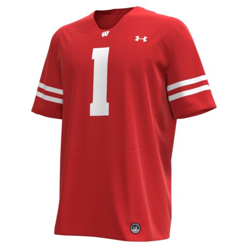 1 Wisconsin Badgers Under Armour Replica Football Jersey – Red, Limited Replica Fan Edition