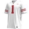 1 Wisconsin Badgers Under Armour Replica Football Jersey - White, Limited Replica Fan Edition