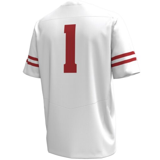 1 Wisconsin Badgers Under Armour Replica Football Jersey – White, Limited Replica Fan Edition