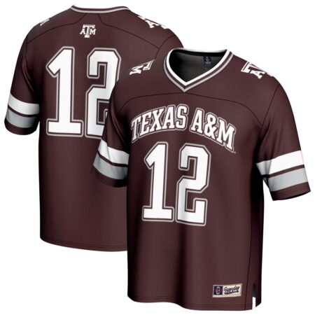 12 Texas A&M Aggies GameDay Greats Lightweight Collegiate Football Fashion Jersey – Maroon, Limited Replica Fan Edition