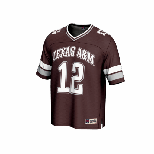 12 Texas A&M Aggies GameDay Greats Lightweight Collegiate Football Fashion Jersey – Maroon, Limited Replica Fan Edition