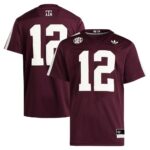 12 Texas A&M Aggies Premier Strategy Jersey - Maroon, Limited Replica Fan Edition