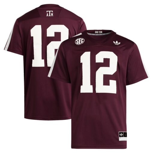 12 Texas A&M Aggies Premier Strategy Jersey – Maroon, Limited Replica Fan Edition