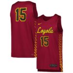15 Loyola Chicago Ramblers Nike Replica Basketball Jersey - Maroon, Limited Replica Fan Edition