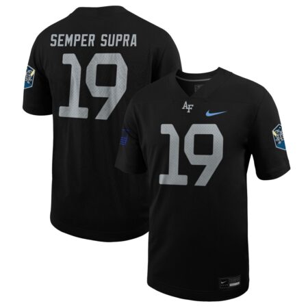 19 Air Force Falcons Nike Space Force Rivalry Alternate Game Football Jersey – Black, Limited Replica Fan Edition