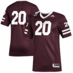 20 Mississippi State Bulldogs Premier Strategy Football Jersey - Maroon, Limited Replica Fan Edition