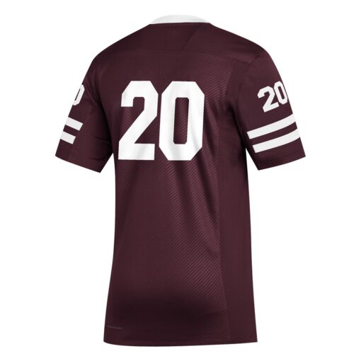 20 Mississippi State Bulldogs Premier Strategy Football Jersey – Maroon, Limited Replica Fan Edition