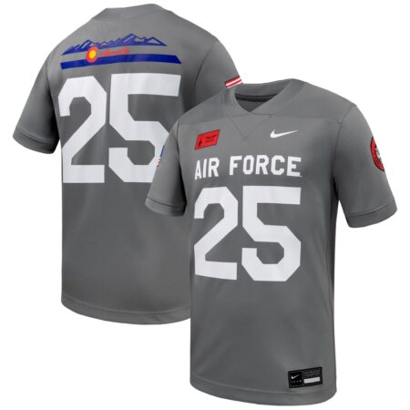 25 Air Force Falcons Nike APLS Fighting Falcon Collection Football Game Jersey – Gray, Limited Replica Fan Edition