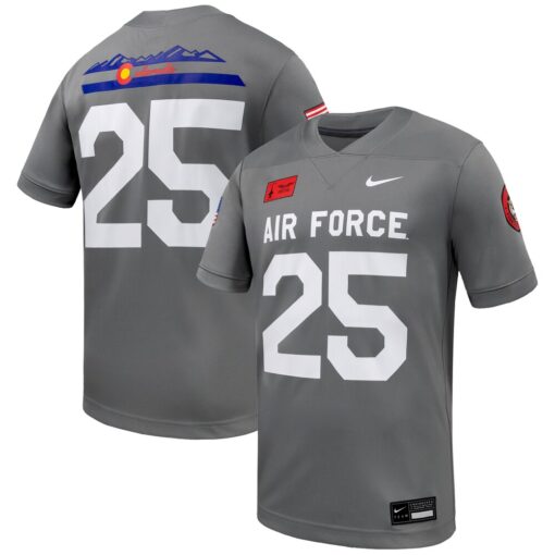 25 Air Force Falcons Nike APLS Fighting Falcon Collection Football Game Jersey – Gray, Limited Replica Fan Edition