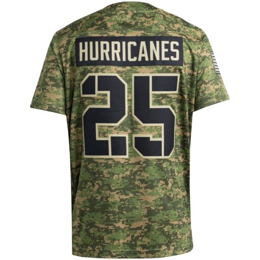25 Miami Hurricanes Honor & Support Premier Strategy Jersey – Camo, Limited Replica Fan Edition