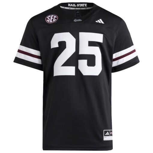 25 Mississippi State Bulldogs Premier Strategy Jersey – Black, Limited Replica Fan Edition