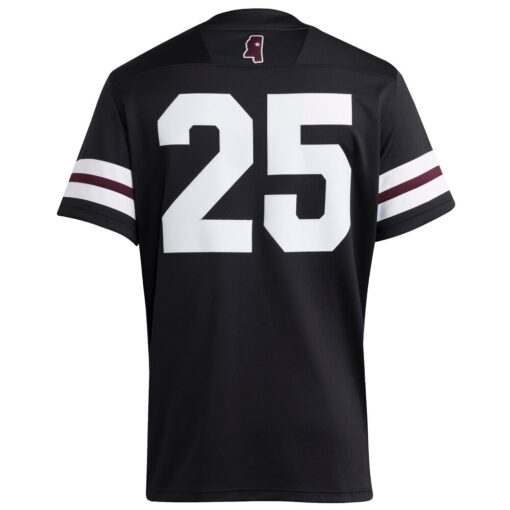 25 Mississippi State Bulldogs Premier Strategy Jersey – Black, Limited Replica Fan Edition