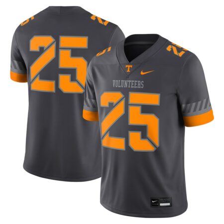 25 Tennessee Volunteers Nike Game Jersey – Anthracite, Limited Replica Fan Edition