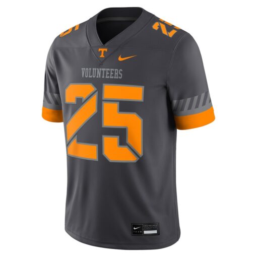 25 Tennessee Volunteers Nike Game Jersey – Anthracite, Limited Replica Fan Edition