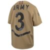 3 Army Black Knights Nike Youth 2023 Rivalry Collection Game Jersey - Tan, Limited Replica Fan Edition