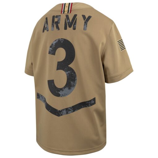 3 Army Black Knights Nike Youth 2023 Rivalry Collection Game Jersey – Tan, Limited Replica Fan Edition