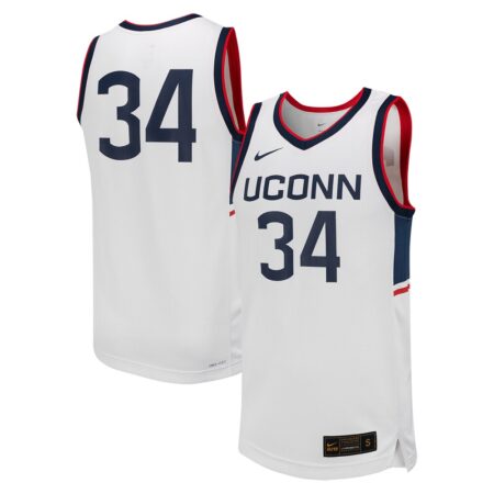 34 UConn Huskies Nike Replica Basketball Jersey – White, Limited Replica Fan Edition