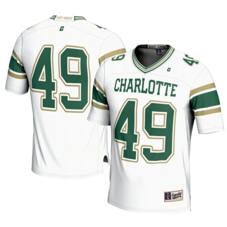 49 Charlotte 49ers GameDay Greats Football Jersey – White, Limited Replica Fan Edition
