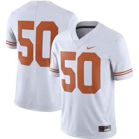 50 Texas Longhorns Nike College Alternate Limited Jersey – White, Limited Replica Fan Edition
