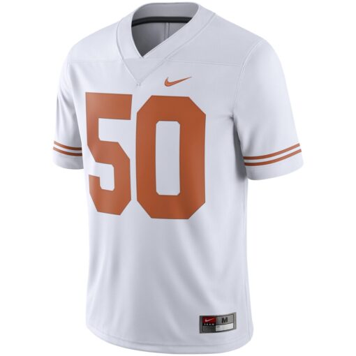 50 Texas Longhorns Nike College Alternate Limited Jersey – White, Limited Replica Fan Edition