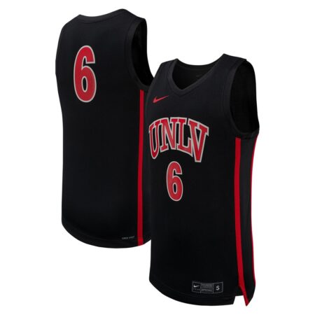 6 UNLV Rebels Nike Replica Basketball Jersey – Black, Limited Replica Fan Edition