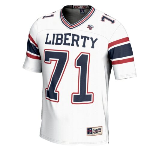 71 Liberty Flames GameDay Greats Football Jersey – White, Limited Replica Fan Edition