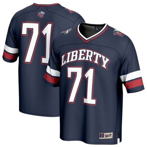 71 Liberty Flames GameDay Greats Unisex Lightweight Football Fashion Jersey – Navy, Limited Replica Fan Edition
