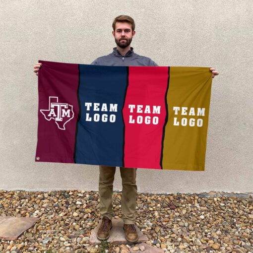 Aggies vs Custom Team House Divided Flag, Custom College Flag Aggies vs Custom Team House Divided Flag, Custom College Flag