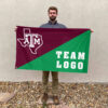 Aggies vs Custom Team House Divided Flag, Custom Game Day Flag 2 Aggies vs Custom Team House Divided Flag, Custom Game Day Flag
