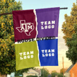 Aggies vs Custom Team House Divided Flag, Custom NCAA Flag