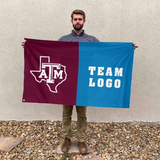 Aggies vs Custom Team House Divided Flag, Custom NCAA Split Team Flag Aggies vs Custom Team House Divided Flag, Custom NCAA Split Team Flag