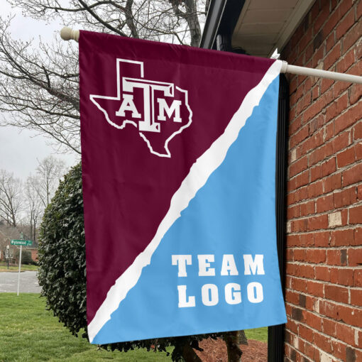 Aggies vs Custom Team House Divided Flag, Custom Rival Flag Aggies vs Custom Team House Divided Flag, Custom Rival Flag