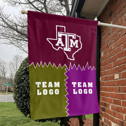 Aggies vs Custom Team House Divided Flag, Custom Rivalry Flag Aggies vs Custom Team House Divided Flag, Custom Rivalry Flag