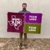Aggies vs Custom Team House Divided Flag, Custom Rivalry Flag 2 Aggies vs Custom Team House Divided Flag, Custom Rivalry Flag