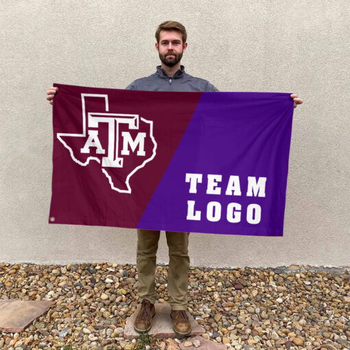 Aggies vs Custom Team House Divided Flag, Custom Spirit Flag Aggies vs Custom Team House Divided Flag, Custom Spirit Flag
