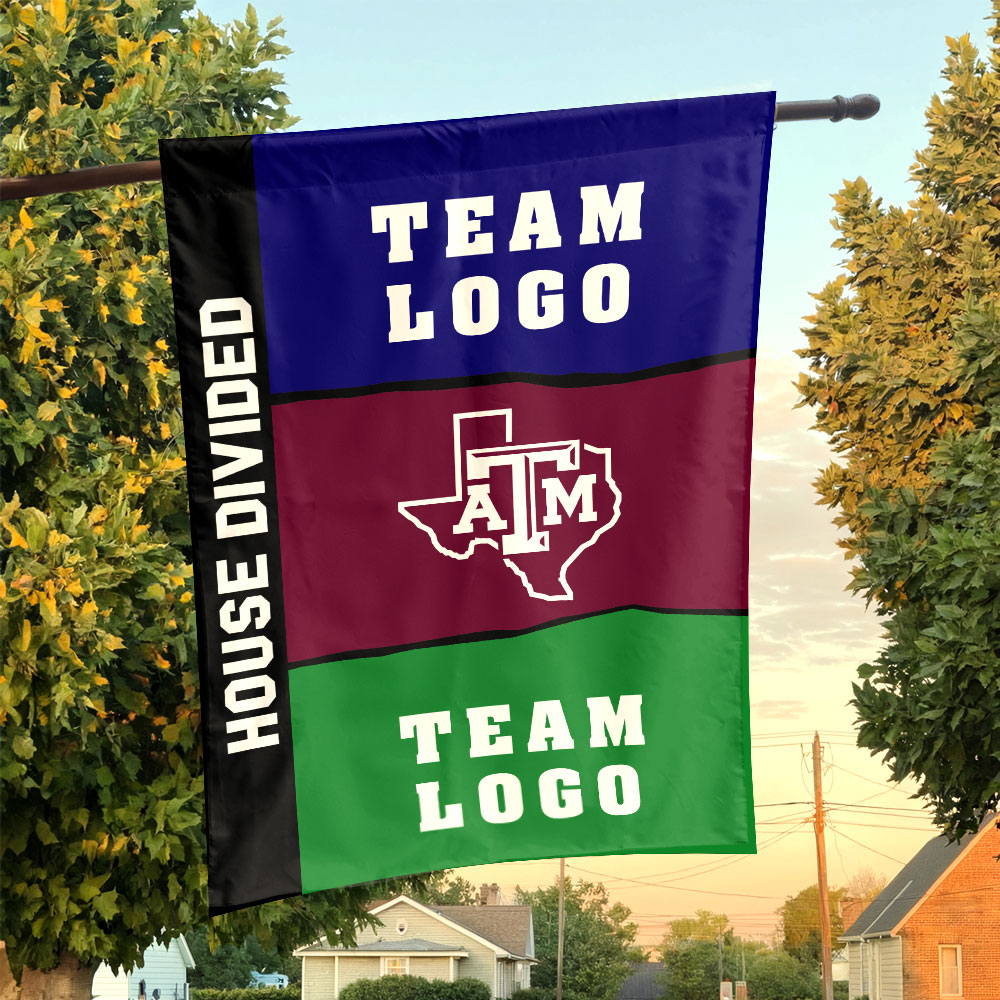 Aggies vs Custom Team House Divided Flag, Custom Split Flag Aggies vs Custom Team House Divided Flag, Custom Split Flag