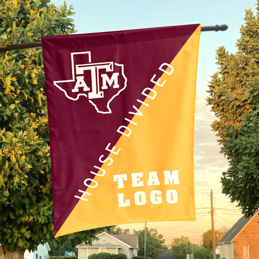 Aggies vs Custom Team House Divided Flag, Custom Two Team Flag Aggies vs Custom Team House Divided Flag, Custom Two Team Flag