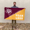 Aggies vs Custom Team House Divided Flag, Custom Two Team Flag 2 Aggies vs Custom Team House Divided Flag, Custom Two Team Flag