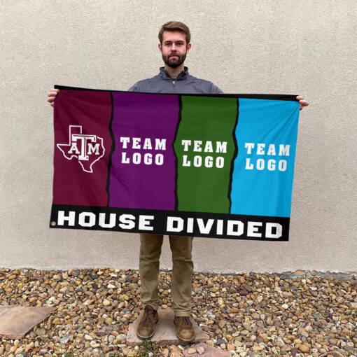 Aggies vs Custom Team House Divided Flag, NCAA College Flag Aggies vs Custom Team House Divided Flag, NCAA College Flag