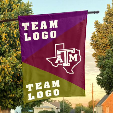 Aggies vs Custom Team House Divided Flag, NCAA Custom Flag Aggies vs Custom Team House Divided Flag, NCAA Custom Flag