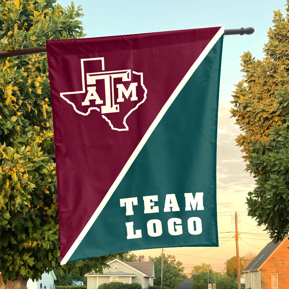 Aggies vs Custom Team House Divided Flag, NCAA Game Day Flag Aggies vs Custom Team House Divided Flag, NCAA Game Day Flag