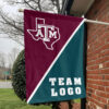 Aggies vs Custom Team House Divided Flag, NCAA Game Day Flag 1 Aggies vs Custom Team House Divided Flag, NCAA Game Day Flag