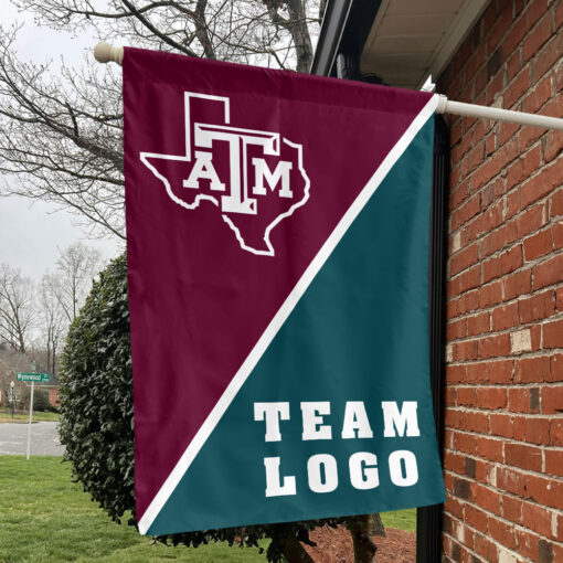 Aggies vs Custom Team House Divided Flag, NCAA Game Day Flag Aggies vs Custom Team House Divided Flag, NCAA Game Day Flag