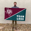 Aggies vs Custom Team House Divided Flag, NCAA Game Day Flag 2 Aggies vs Custom Team House Divided Flag, NCAA Game Day Flag