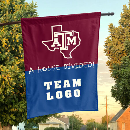 Aggies vs Custom Team House Divided Flag, NCAA House Flag