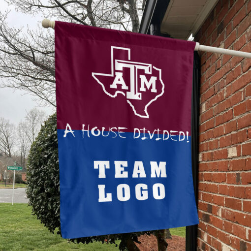 Aggies vs Custom Team House Divided Flag, NCAA House Flag Aggies vs Custom Team House Divided Flag, NCAA House Flag