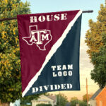 Aggies vs Custom Team House Divided Flag, NCAA Rival Flag