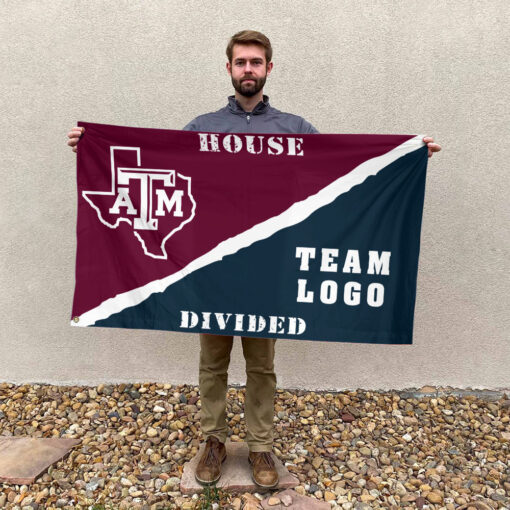 Aggies vs Custom Team House Divided Flag, NCAA Rival Flag Aggies vs Custom Team House Divided Flag, NCAA Rival Flag