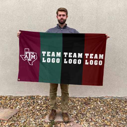 Aggies vs Custom Team House Divided Flag, NCAA Rivalry Flag Aggies vs Custom Team House Divided Flag, NCAA Rivalry Flag