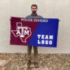 Aggies vs Custom Team House Divided Flag, NCAA Spirit Flag 2 Aggies vs Custom Team House Divided Flag, NCAA Spirit Flag
